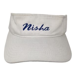 Nisha Sun Visor Cap Beige One Size Adjustable Embroidered Dog Daze Black Label